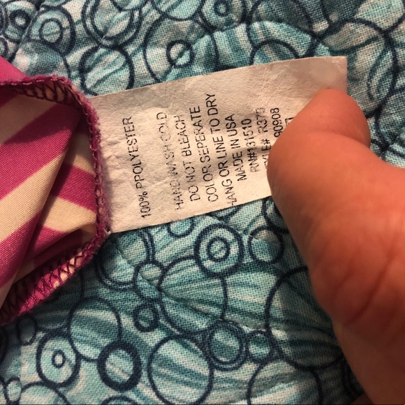 Pink/Cream Striped Lace Up Back Polyester Tank - Picture 6 of 6